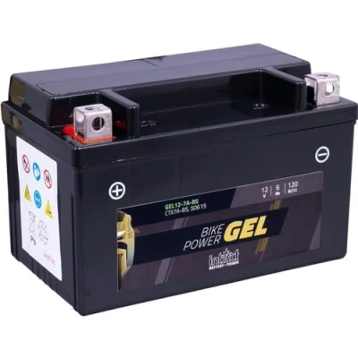Image de intAct batterie MOTOCYCLE GEL offrant +30% de puissance démarrage Pour moto, quad, etc. GEL12 7B 4, CT7B GT7B 12V, 6 AH (c20), 120 A (EN) Dim : 150x65x94mm