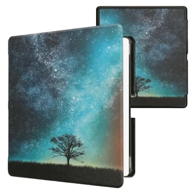 Image de kwmobile Étui Compatible avec Amazon Kindle Scribe (2024) Coque à Rabat magnétique Tablette eReader Similicuir Bleu Gris Noir