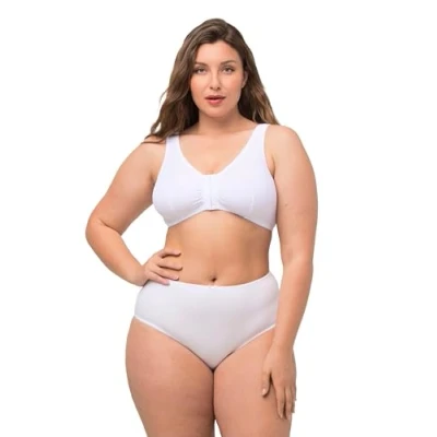 Image de Ulla Popken Femme Bustier, Uni Soutien gorge À Armature, Blanc (Weiß 20), 135D EU