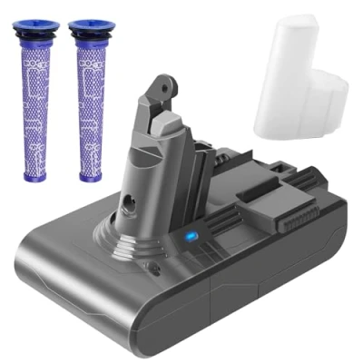 Image de Waitley 4500mAh Batterie pour Dyson V6 C62 SV03 DC58 DC59 DC61 DC72 DC74 SV06 SV09 avec 2 Filtres Lavables, sans Besoin de vis