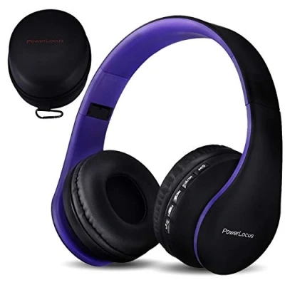 Image de PowerLocus Casque Bluetooth sans Fil avec Micro intégré Hi FI Stereo SD/TF, FM Radio Pliables pour iPhone/Android/iPad/Ordinateurs Portables (Orange)
