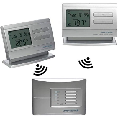 Image de COMPUTHERM Q8RF Multizone : 2 x thermostats programmables Mobiles à Affichage Digital, 1 récepteur, pour Chauffage, climatisation, Chauffage au Sol