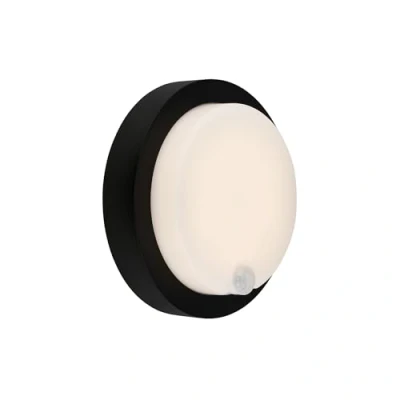 Image de BRILONER Lampe d&#039;extérieur avec détecteur de mouvement, murale accu, Lumière blanche chaude, Noir, 170x55 mm (DxH)