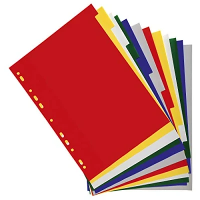 Image de Exacompta Réf. 3012E Intercalaires en polypropylène souple avec 12 onglets neutres Indéchirables Format à classer A4 Dimensions 22,5 x 29,7 cm Couleurs assorties