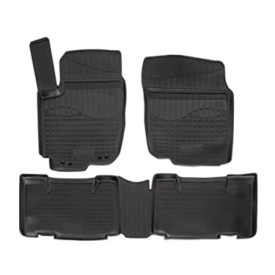 Image de Tapis de Sol en Caoutchouc TPE Toutes Saisones pour Rav4 4 2012 2018, Système Fixation, Bord Haut, Noir, Antidérapant, Saisons
