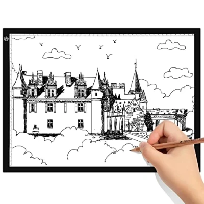 Image de Himimi Tablette Lumineuse A3 Magnétique avec luminosité LED réglable Précise,Tables à dessin lumineuses et Câble USB