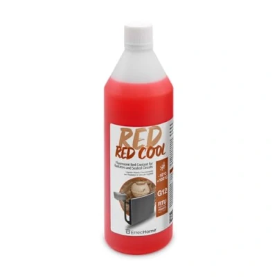 Image de Errecom Red Cool, Liquide de Radiateur Rouge Fluorescent 10C, Antigel G12 avec paquet d&#039;inhibiteurs à base organique OAT, Prêt l&#039;emploi, 1 Litre