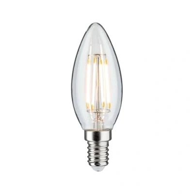 Image de Paulmann 28684 Ampoule LED à filament en forme de bougie 4,8 W Intensité variable Transparent 2700 K Blanc chaud E14