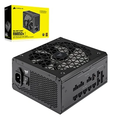 Image de Corsair RM850x SHIFT Alimentation ATX Entièrement Modulaire Interface Latérale Compliant 3.0 &amp; PCIe 5.0 Condensateurs Évalués à 105C Efficacité 80 PLUS Gold Noir