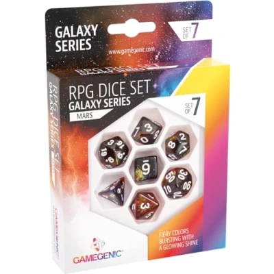 Image de ASMODEE Gamegenic Galaxy Series Mars RPG Dice Set of 7 Role Playing (JDR) Board Games Card Accessories and Supplies for
