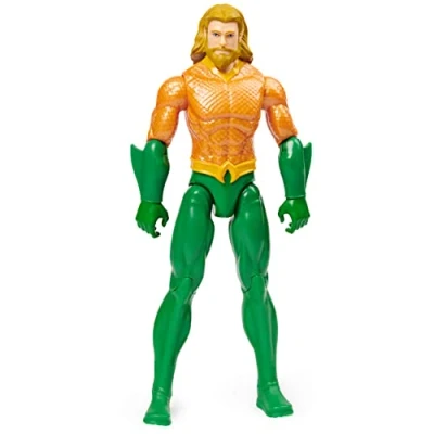 Image de dc comics Aquaman Personnage 30 cm à l&#039;échelle avec décorations Originales, Cape et 11 Points d&#039;articulation Jouets pour garçons Filles partir de 3 Ans