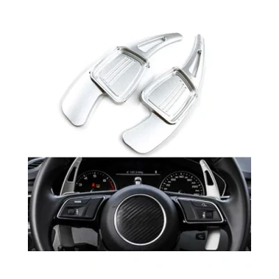 Image de Palette Vitesse Au Volant Pour Audi A3 A4L A5 A6L A7 A8 S5 S6 S7 S8 RS3 RS6 R8 Q3 Q5 Q7 TT TTS Changement Voiture Manette Palette(Silver)
