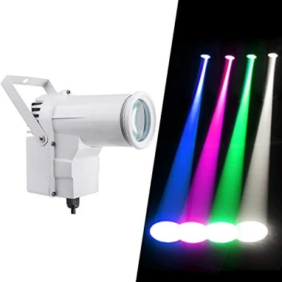 Image de 12w RGBW Dmx 512 Projecteur pour Boule à Facettes Lumiere a Facette, Moteur Facette Scene de Spectacle Disco, Spot Led Directionnel Faisceau Pinspot Poursuite
