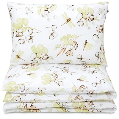 Image de Pepi Parure de lit pour bébé, 120 x 90 cm, taie d&#039;oreiller 60 40 en coton 100 % anti allergique, housse couette et d&#039;oreiller, Boho Dreams