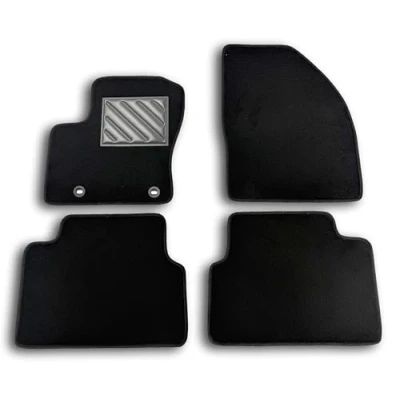 Image de MTC Tapis de Voiture pour Ford C Max I 2003 à 2010, Bouton Ovale sur Mesure, antidérapant, Talonnette en Caoutchouc renforcé, Boutons Fixation, Noir