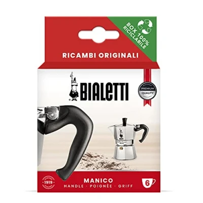 Image de Bialetti Ricambi, Includes 1 Handle with Plug, Compatible Moka Express 6 Cups, Black