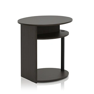 Image de Furinno Tables de Bout, Noyer/Noir, Taille Unique, Bois dense, Noix, One Size, Paquet 1