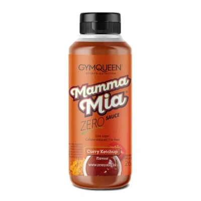 Image de GymQueen Mamma Mia Sauce Zéro, à teneur réduite en calories, sans graisse &amp; sucre ajouté, pour affiner les plats ou comme vinaigrette, végétarienne, Ketchup au Curry