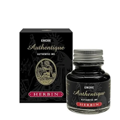 Image de Jacques Herbin 13991T Un flacon d&#039;encre authentique 30 ml pour stylo plumes et stylos roller, Noir