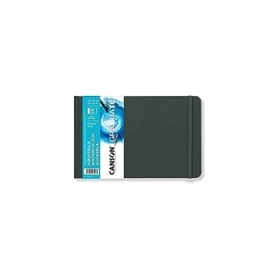 Image de CANSON Graduate Book Aquarelle Carnet cousu 56 pages Double Face : Grain Fin et léger 21,6 x 14 cm 250g/m² Blanc