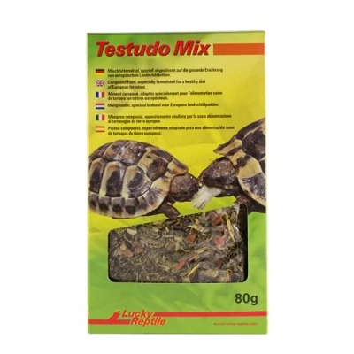 Image de Lucky Reptile Testudo Mix 80g Nourriture pour Tortues terrestres avec Fleurs séchées &amp; Herbes Riche en Fibres minéraux européennes