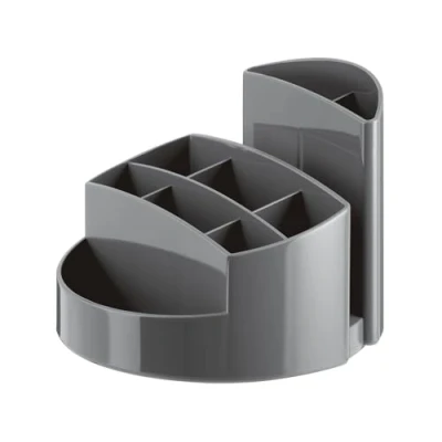 Image de HAN Pot à crayons RONDO élégant avec 9 compartiments, stable, ultra brillant et de qualité supérieure, gris foncé, 17460 191