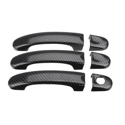 Image de Viviance 6Pcs Set Abs Carbon 3 Porte Poignées Couvre compatible avec VW Transporter T5 T6 Caddy Vans