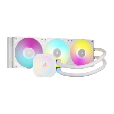 Image de CORSAIR iCUE LINK TITAN 360 RX RGB Refroidisseur Liquide Pour CPU 360mm AIO 3x RX120 Ventilateurs Inclus Convient à Intel LGA 1851/1700, AMD AM5/AM4 Hub du Système Blanc