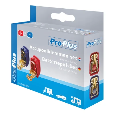 Image de Cosses de batterie (+) et ( ) avec connexion rapide 12 24V ProPlus Remorqueshop