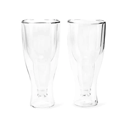 Image de Balvi Verre à bière Gravity Kit de 2 Verres 400 ML Double paroi Conserve Le Froid en Forme Bout