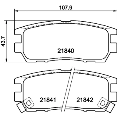 Image de HELLA 8DB 355 016 471 Jeu de plaquettes frein avec indicateur d&#039;usure MITSUBISHI: PAJERO 2, Classic, 2 Canvas Top