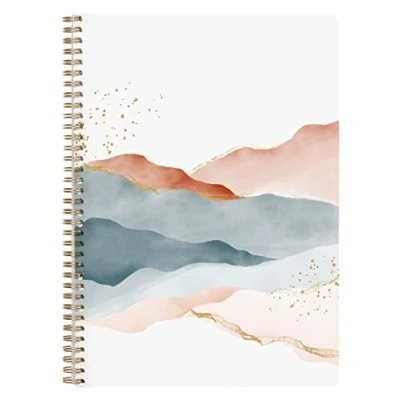 Image de Clairefontaine 115964C Un Cahier à Spirale motif Nature/Montagnes A4 21x29,7 cm 148 Pages Lignées avec Marge Papier Blanc 90g Collection Evanescence 2 visuels tons Rose Poudré, livr aléatoire
