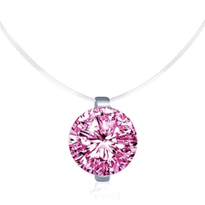 Image de Unendlich U collier invisible femme de la clavicule élégant solitaire zircon le fil nylon transparent