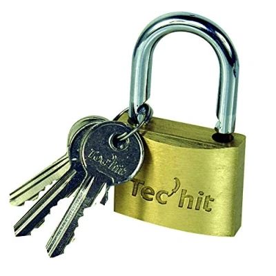 Image de Cadenas en laiton TECH IT 30 mm Double verrouillage 3 clés incluses