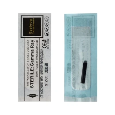 Image de 50 pièces Lame Microblading Aiguilles de U noires en 0.20mm 18U 16U Sourcils Permanent (16U 0.2mm)