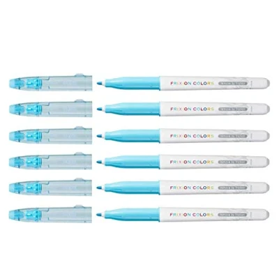 Image de Pilot Lot de 6 Feutres Coloriage Effaçable FRIXION COLORS Pointe Moyenne Bleu clair