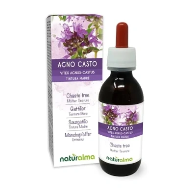 Image de Gattilier (Vitex agnus castus) fruits Teinture Mère sans alcool Naturalma Extrait liquide gouttes 120 ml Complément alimentaire Végétalien ou végan