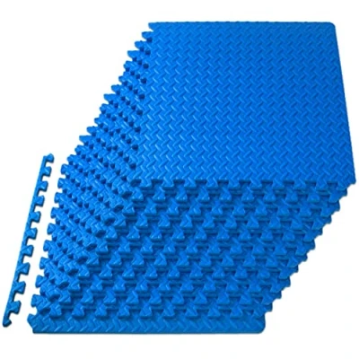 Image de ProsourceFit Puzzle Exercise Mat ½ in, EVA Interlocking Foam Floor Tiles for Home Gym, Workout Equipment, Padding Kids, Blue, 24 in x 48 Sq Ft 12