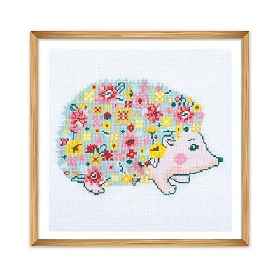 Image de Trimits Grand kit de broderie au point croix compté 11 fils 38 x 34 cm, hérisson (cadre non inclus)