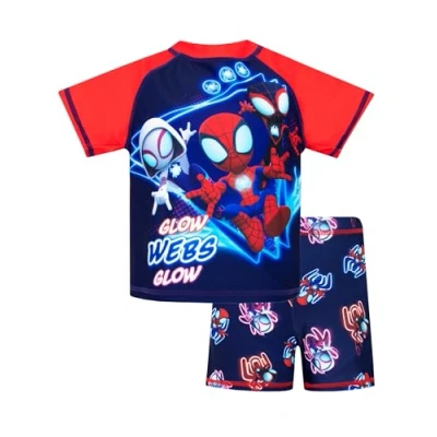 Image de Marvel Ensemble de Bain Spiderman Natation Spidey et Ses Incroyables Amis Maillot Garçon Bleu 7 8 Ans
