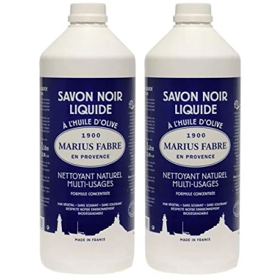 Image de Marius Fabre Savon noir liquide à l&#039;huile d&#039;olive Nettoyant naturel universel Lot de 2 bouteilles 1 l