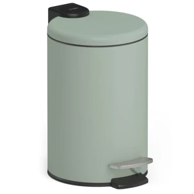 Image de stardis poubelle à pédale, 3 l, en acier inoxydable, vert pastel mat, avec système d&#039;abaissement automatique, couvercle rabattable fermeture silencieuse Softclose seau intérieur, de