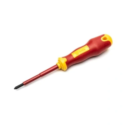 Image de SATA ST61222SC VDE Tournevis électrique isolé avec tête Phillips #1/PH 1, poignée et lame en acier S2, testé à 10 000 V, 1 x 80 mm