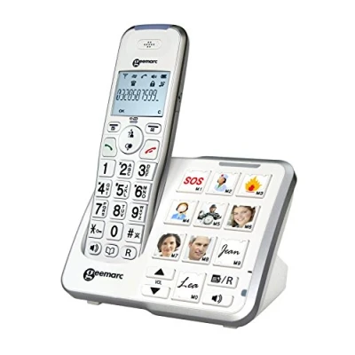 Image de Geemarc Amplidect 295 Photo Téléphone Fixe Amplifié avec Répondeur, Sonnerie Puissante et Grosses Touches Personnalisables pour Personnes Agées Perte Auditive Faible ou Moyenne Version FR
