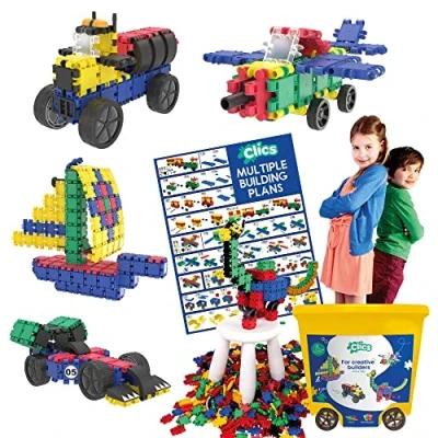 Image de Clics Jeu de Construction, Rollerbox 25 en 1, 628, 122 Accessoires at Autocollants, Jouets Enfants STEM pour des Heures Plaisir, 3 Ans jusqu&#039;à 12 Ans,Jouets DURABLES Plastique RECYCLÉ