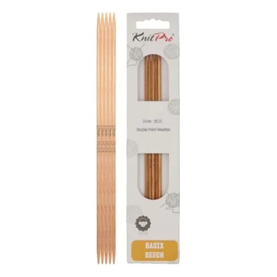 Image de KnitPro Basix Aiguilles à Tricoter Double extrémité, Bouleau, Multicolore, 20 cm x 3.00 mm, Lot de 5