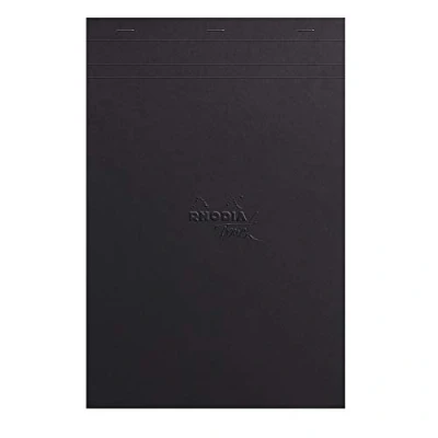 Image de RHODIA TOUCH 116112C Bloc Black Maya Pad A4+ Uni 50 Feuillets Papier Clairefontaine Noir 120 g/m² pour la Calligraphie et le Dessin Précis au Crayon, Liner, Plume