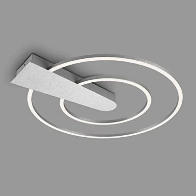 Image de BRILONER plafonnier LED dimmable en 3 étapes, fonction mémoire, couleur de la lumière blanc chaud, rond, aluminium, Ø49,5 cm