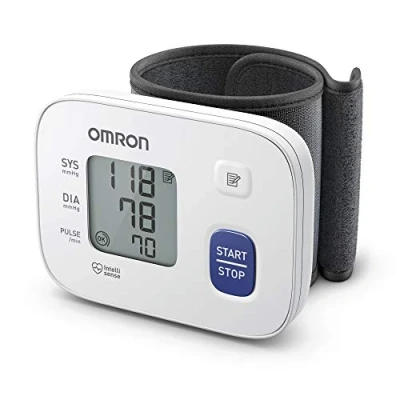 Image de OMRON RS1 tensiomètre automatique au poignet pour un usage domestique ou en déplacement Validé cliniquement, avec brassard préformé 13,5 21,5 cm, guide d&#039;enveloppement du