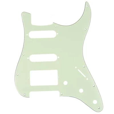 Image de Musiclily Pro 11 trous Style Moderne Strat HSS Pickguard pour American Stratocaster Guitare, 3Plis Menthe Vert